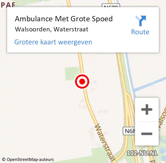 Locatie op kaart van de 112 melding: Ambulance Met Grote Spoed Naar Walsoorden, Waterstraat op 27 augustus 2016 13:35