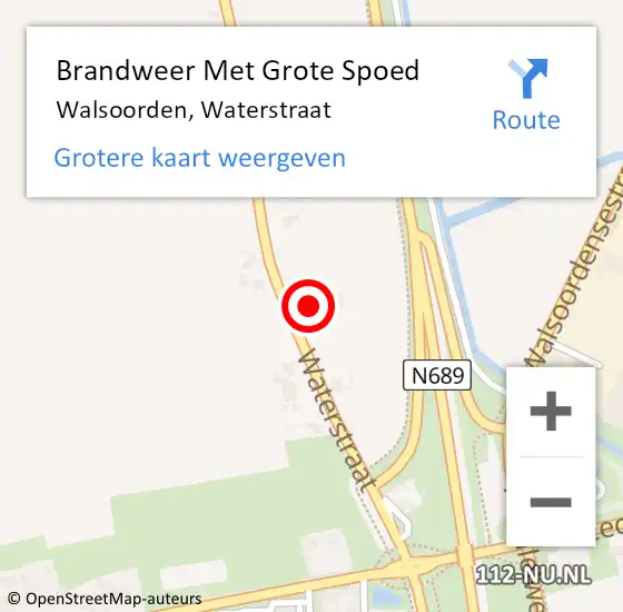 Locatie op kaart van de 112 melding: Brandweer Met Grote Spoed Naar Walsoorden, Waterstraat op 27 augustus 2016 13:46