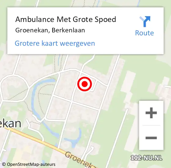 Locatie op kaart van de 112 melding: Ambulance Met Grote Spoed Naar Groenekan, Berkenlaan op 27 augustus 2016 14:19