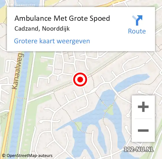 Locatie op kaart van de 112 melding: Ambulance Met Grote Spoed Naar Cadzand, Noorddijk op 27 augustus 2016 14:34