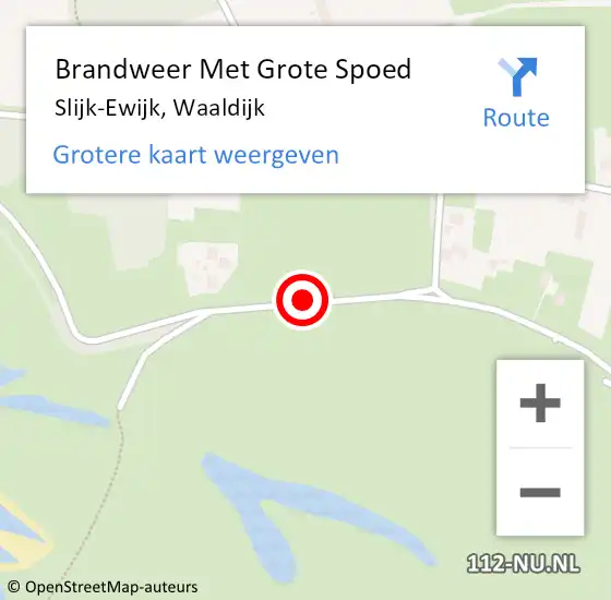 Locatie op kaart van de 112 melding: Brandweer Met Grote Spoed Naar Slijk-Ewijk, Waaldijk op 27 augustus 2016 16:06