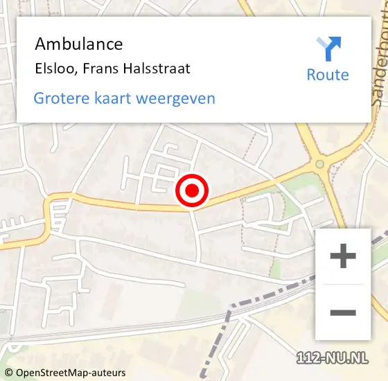 Locatie op kaart van de 112 melding: Ambulance Elsloo, Frans Halsstraat op 25 december 2013 07:07