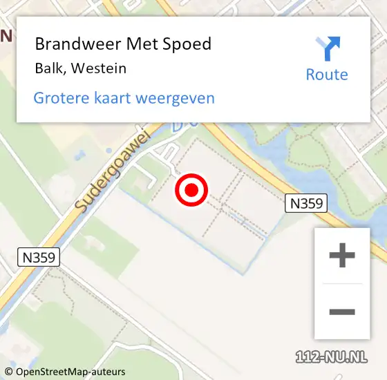 Locatie op kaart van de 112 melding: Brandweer Met Spoed Naar Balk, Westein op 27 augustus 2016 17:47