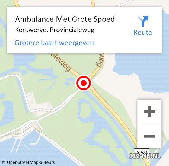 Locatie op kaart van de 112 melding: Ambulance Met Grote Spoed Naar Kerkwerve, Provincialeweg op 27 augustus 2016 19:05