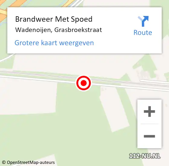 Locatie op kaart van de 112 melding: Brandweer Met Spoed Naar Wadenoijen, Grasbroekstraat op 27 augustus 2016 19:36