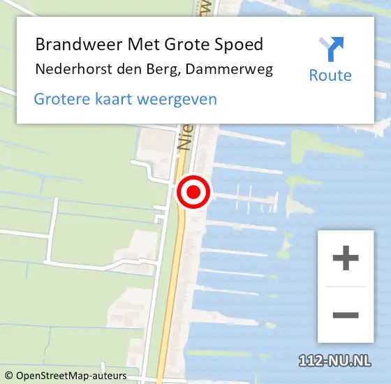 Locatie op kaart van de 112 melding: Brandweer Met Grote Spoed Naar Nederhorst den Berg, Dammerweg op 27 augustus 2016 21:43