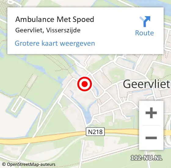 Locatie op kaart van de 112 melding: Ambulance Met Spoed Naar Geervliet, Visserszijde op 27 augustus 2016 22:23