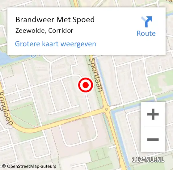 Locatie op kaart van de 112 melding: Brandweer Met Spoed Naar Zeewolde, Corridor op 27 augustus 2016 22:26