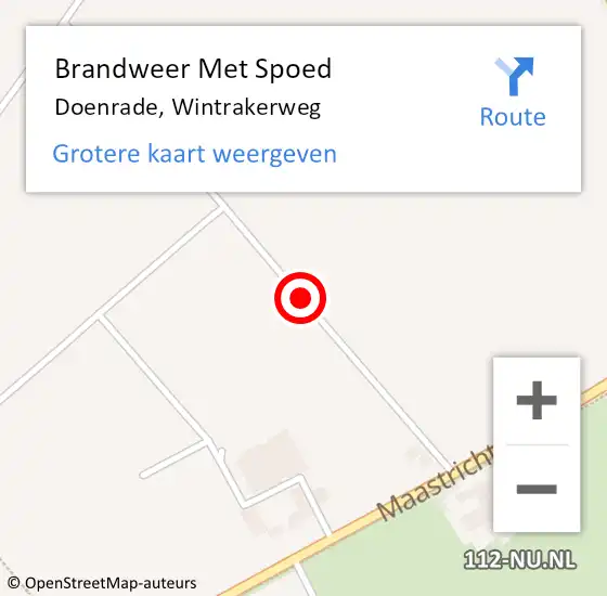 Locatie op kaart van de 112 melding: Brandweer Met Spoed Naar Doenrade, Wintrakerweg op 27 augustus 2016 23:06