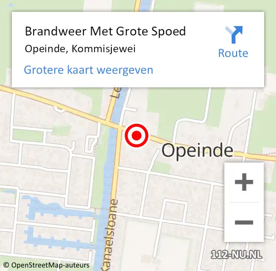 Locatie op kaart van de 112 melding: Brandweer Met Grote Spoed Naar Opeinde, Kommisjewei op 27 augustus 2016 23:59