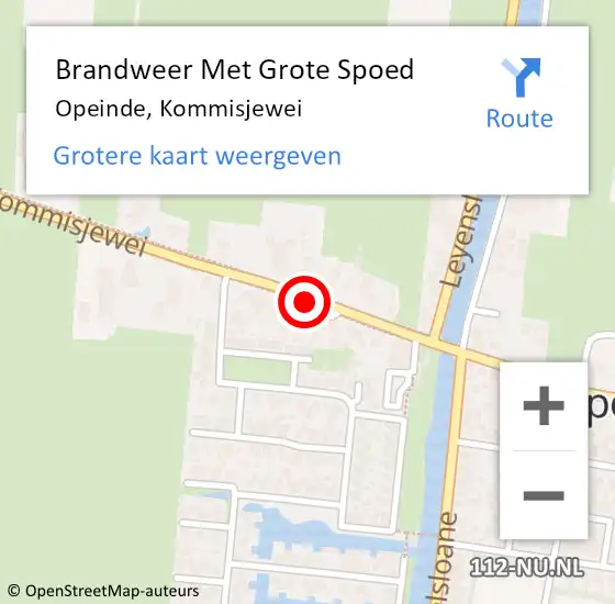 Locatie op kaart van de 112 melding: Brandweer Met Grote Spoed Naar Opeinde, Kommisjewei op 28 augustus 2016 00:05