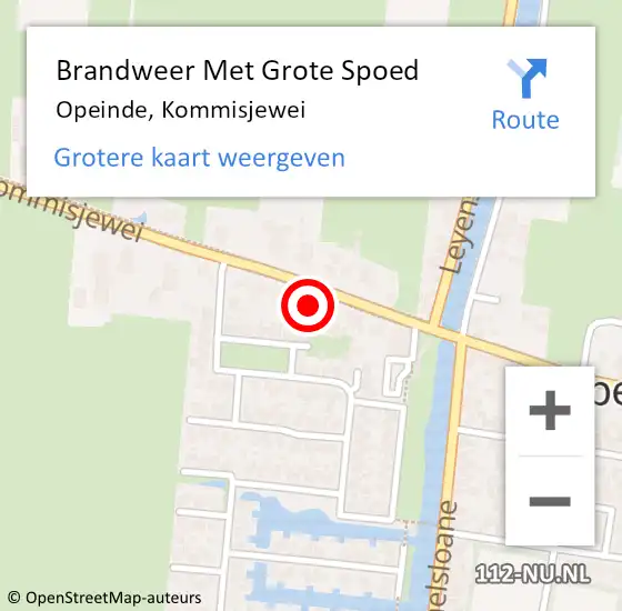 Locatie op kaart van de 112 melding: Brandweer Met Grote Spoed Naar Opeinde, Kommisjewei op 28 augustus 2016 00:11