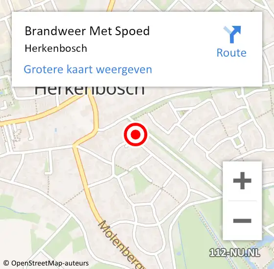 Locatie op kaart van de 112 melding: Brandweer Met Spoed Naar Herkenbosch op 28 augustus 2016 00:12