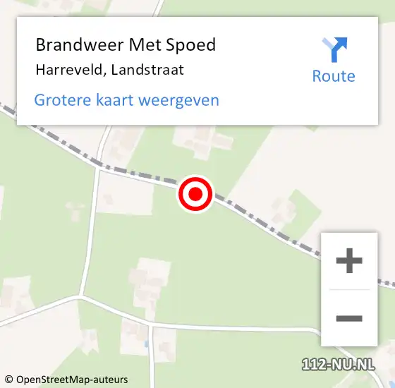 Locatie op kaart van de 112 melding: Brandweer Met Spoed Naar Harreveld, Landstraat op 28 augustus 2016 02:18