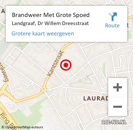 Locatie op kaart van de 112 melding: Brandweer Met Grote Spoed Naar Landgraaf, Dr Willem Dreesstraat op 28 augustus 2016 05:04