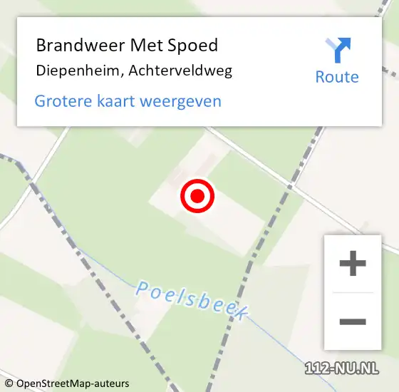 Locatie op kaart van de 112 melding: Brandweer Met Spoed Naar Diepenheim, Achterveldweg op 28 augustus 2016 06:04