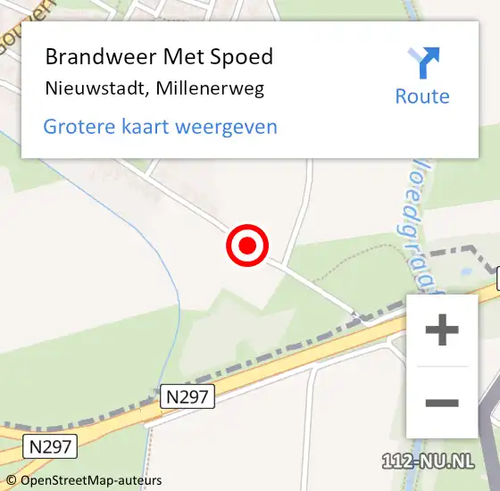 Locatie op kaart van de 112 melding: Brandweer Met Spoed Naar Nieuwstadt, Millenerweg op 28 augustus 2016 08:19