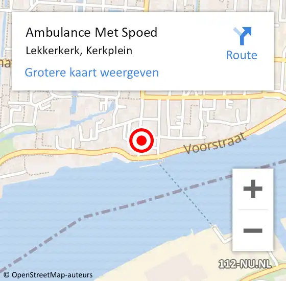 Locatie op kaart van de 112 melding: Ambulance Met Spoed Naar Lekkerkerk, Kerkplein op 28 augustus 2016 10:26