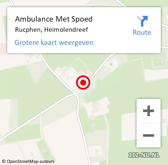 Locatie op kaart van de 112 melding: Ambulance Met Spoed Naar Rucphen, Heimolendreef op 28 augustus 2016 10:55