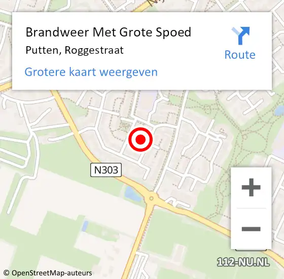 Locatie op kaart van de 112 melding: Brandweer Met Grote Spoed Naar Putten, Roggestraat op 28 augustus 2016 11:14