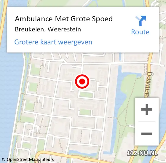 Locatie op kaart van de 112 melding: Ambulance Met Grote Spoed Naar Breukelen, Weerestein op 28 augustus 2016 11:31