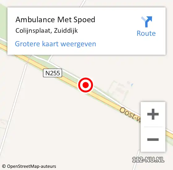 Locatie op kaart van de 112 melding: Ambulance Met Spoed Naar Colijnsplaat, Zuiddijk op 28 augustus 2016 12:33