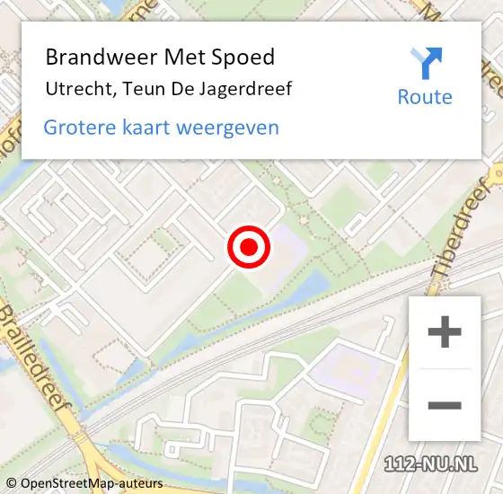 Locatie op kaart van de 112 melding: Brandweer Met Spoed Naar Utrecht, Teun De Jagerdreef op 28 augustus 2016 12:55