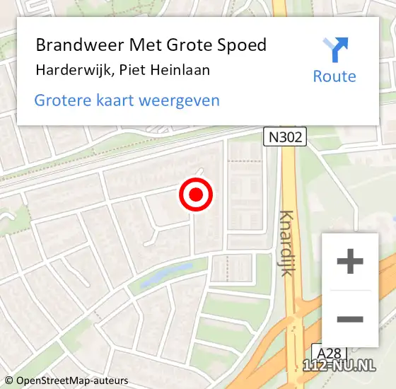 Locatie op kaart van de 112 melding: Brandweer Met Grote Spoed Naar Harderwijk, Piet Heinlaan op 28 augustus 2016 15:16