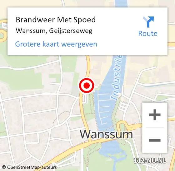 Locatie op kaart van de 112 melding: Brandweer Met Spoed Naar Wanssum, Geijsterseweg op 28 augustus 2016 16:45