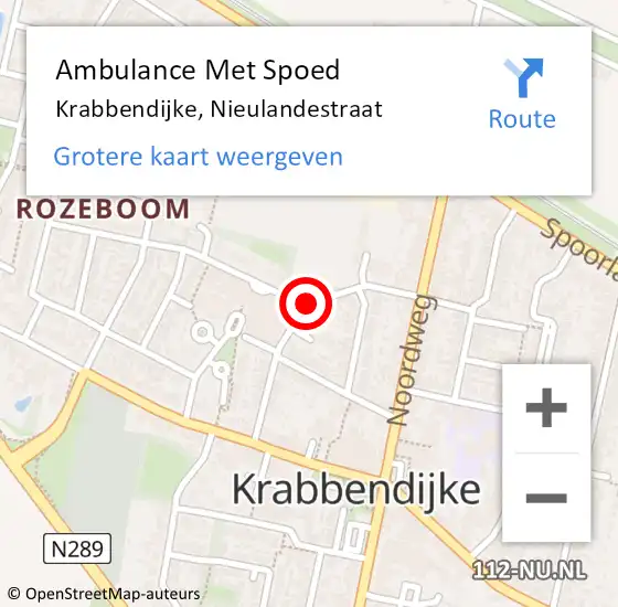 Locatie op kaart van de 112 melding: Ambulance Met Spoed Naar Krabbendijke, Nieulandestraat op 28 augustus 2016 16:55