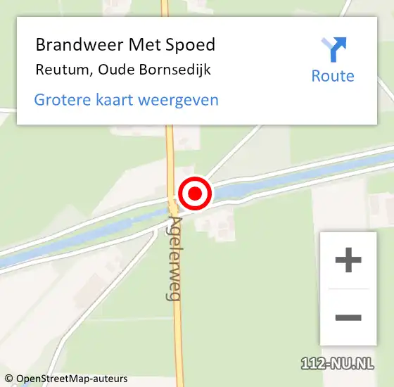 Locatie op kaart van de 112 melding: Brandweer Met Spoed Naar Reutum, Oude Bornsedijk op 28 augustus 2016 17:58