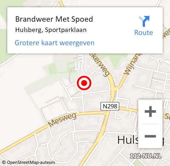 Locatie op kaart van de 112 melding: Brandweer Met Spoed Naar Hulsberg, Sportparklaan op 28 augustus 2016 19:15