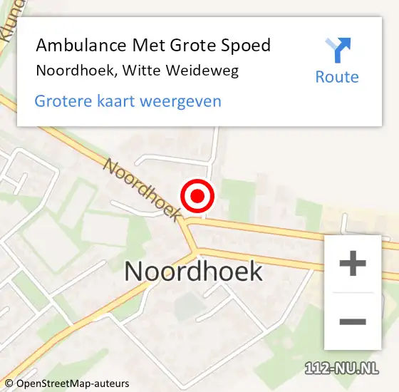 Locatie op kaart van de 112 melding: Ambulance Met Grote Spoed Naar Noordhoek, Witte Weideweg op 28 augustus 2016 19:53