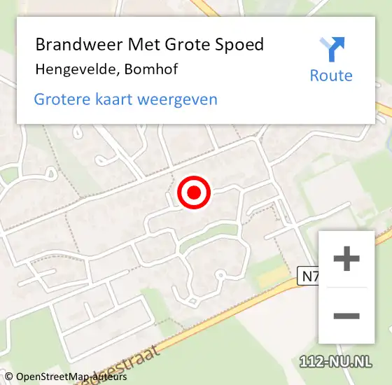 Locatie op kaart van de 112 melding: Brandweer Met Grote Spoed Naar Hengevelde, Bomhof op 28 augustus 2016 20:54