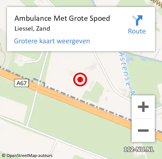 Locatie op kaart van de 112 melding: Ambulance Met Grote Spoed Naar Liessel, Zand op 28 augustus 2016 22:21