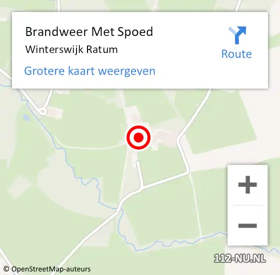 Locatie op kaart van de 112 melding: Brandweer Met Spoed Naar Winterswijk Ratum op 29 augustus 2016 08:10