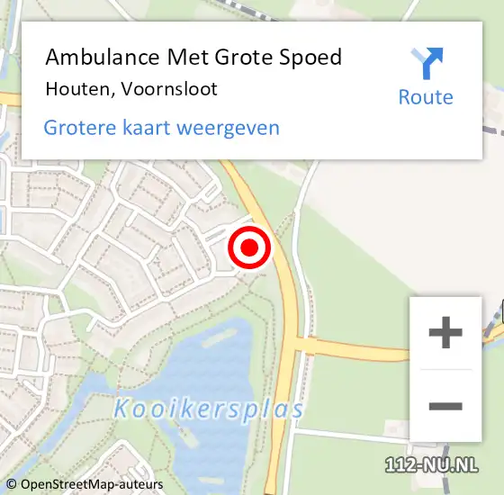 Locatie op kaart van de 112 melding: Ambulance Met Grote Spoed Naar Houten, Voornsloot op 29 augustus 2016 08:25