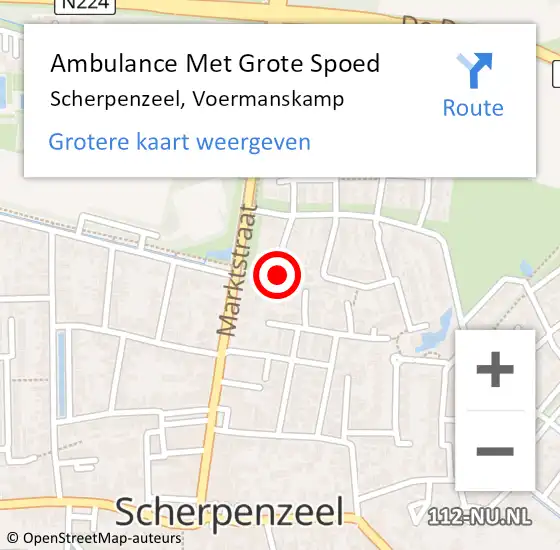 Locatie op kaart van de 112 melding: Ambulance Met Grote Spoed Naar Scherpenzeel, Voermanskamp op 29 augustus 2016 10:42