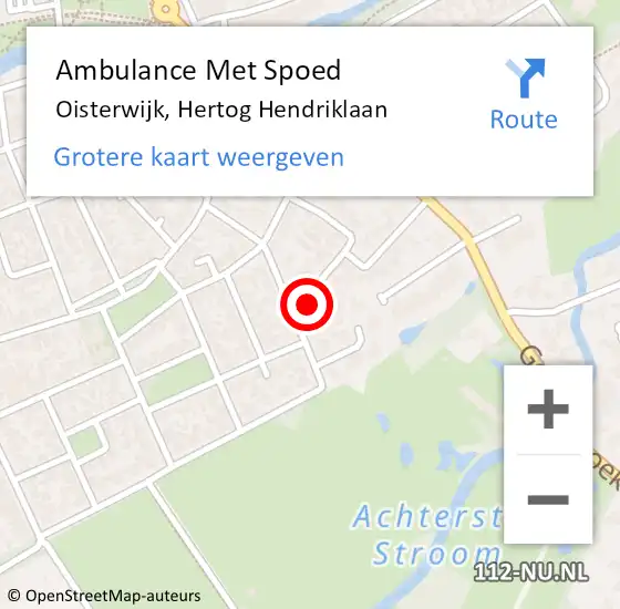 Locatie op kaart van de 112 melding: Ambulance Met Spoed Naar Oisterwijk, Hertog Hendriklaan op 29 augustus 2016 11:34