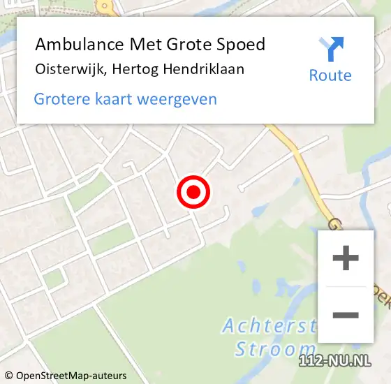 Locatie op kaart van de 112 melding: Ambulance Met Grote Spoed Naar Oisterwijk, Hertog Hendriklaan op 29 augustus 2016 11:37