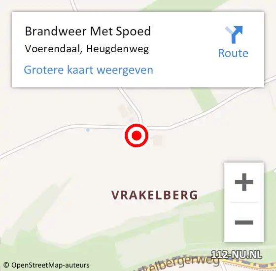 Locatie op kaart van de 112 melding: Brandweer Met Spoed Naar Voerendaal, Heugdenweg op 29 augustus 2016 11:51