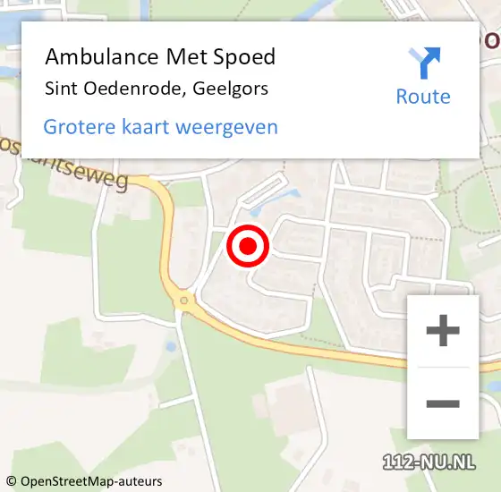 Locatie op kaart van de 112 melding: Ambulance Met Spoed Naar Sint Oedenrode, Geelgors op 29 augustus 2016 11:56