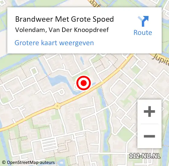 Locatie op kaart van de 112 melding: Brandweer Met Grote Spoed Naar Volendam, Van Der Knoopdreef op 29 augustus 2016 13:50