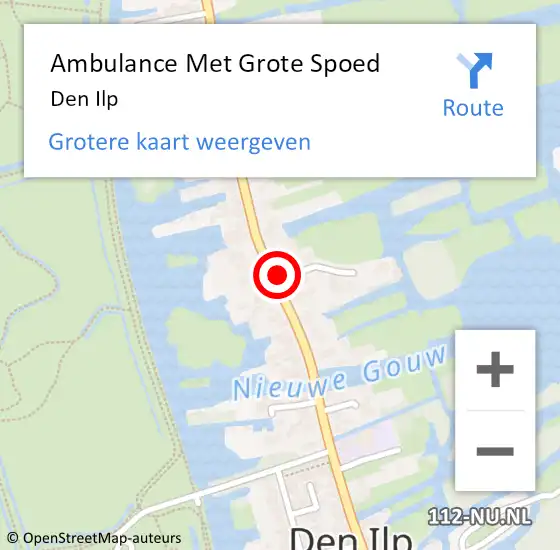 Locatie op kaart van de 112 melding: Ambulance Met Grote Spoed Naar Den Ilp op 29 augustus 2016 15:46