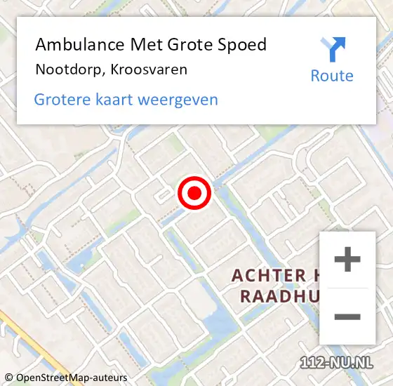 Locatie op kaart van de 112 melding: Ambulance Met Grote Spoed Naar Nootdorp, Kroosvaren op 29 augustus 2016 17:05