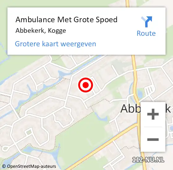 Locatie op kaart van de 112 melding: Ambulance Met Grote Spoed Naar Abbekerk, Kogge op 25 december 2013 12:53