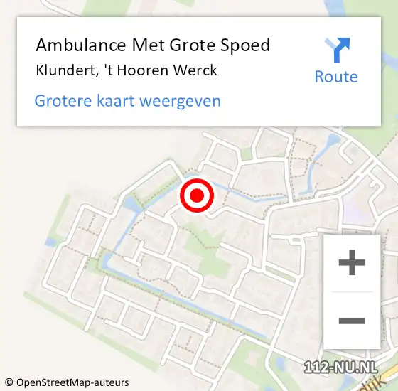 Locatie op kaart van de 112 melding: Ambulance Met Grote Spoed Naar Klundert, 't Hooren Werck op 29 augustus 2016 19:28