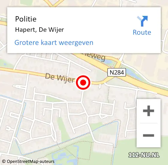 Locatie op kaart van de 112 melding: Politie Hapert, De Wijer op 29 augustus 2016 19:48