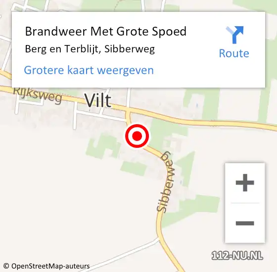 Locatie op kaart van de 112 melding: Brandweer Met Grote Spoed Naar Berg en Terblijt, Sibberweg op 29 augustus 2016 21:19