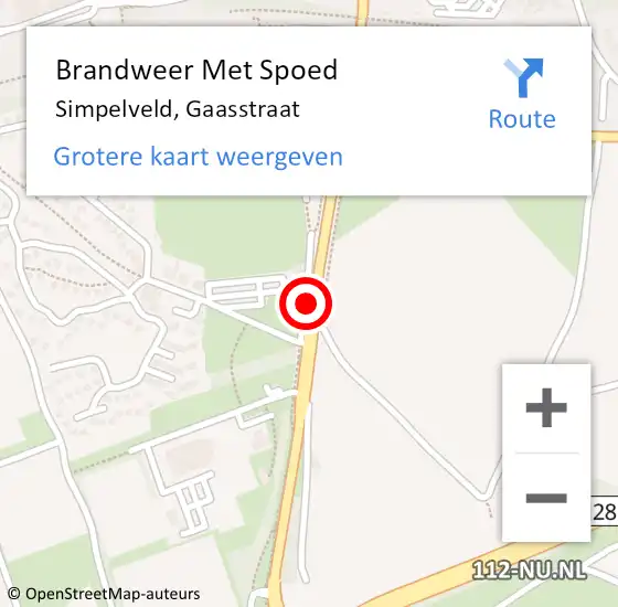 Locatie op kaart van de 112 melding: Brandweer Met Spoed Naar Simpelveld, Gaasstraat op 29 augustus 2016 22:31